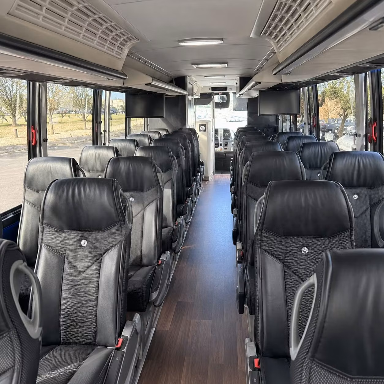 56 passenger charter bus inside